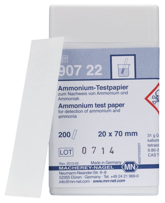 Testpapier von Ammonium und Ammoniak